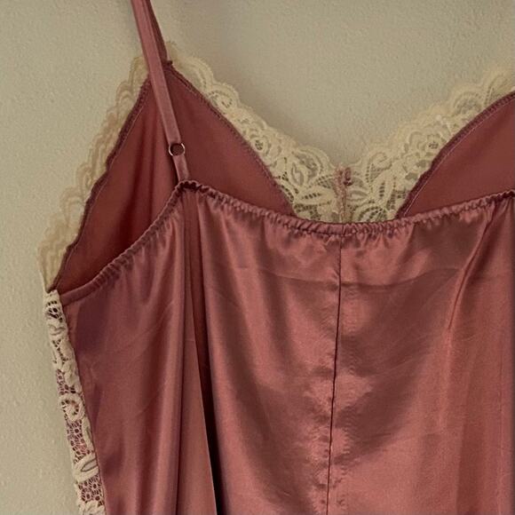 Vintage slip dress lace and satin silky adjustable mini cami langerie coquette - Picture 9 of 11